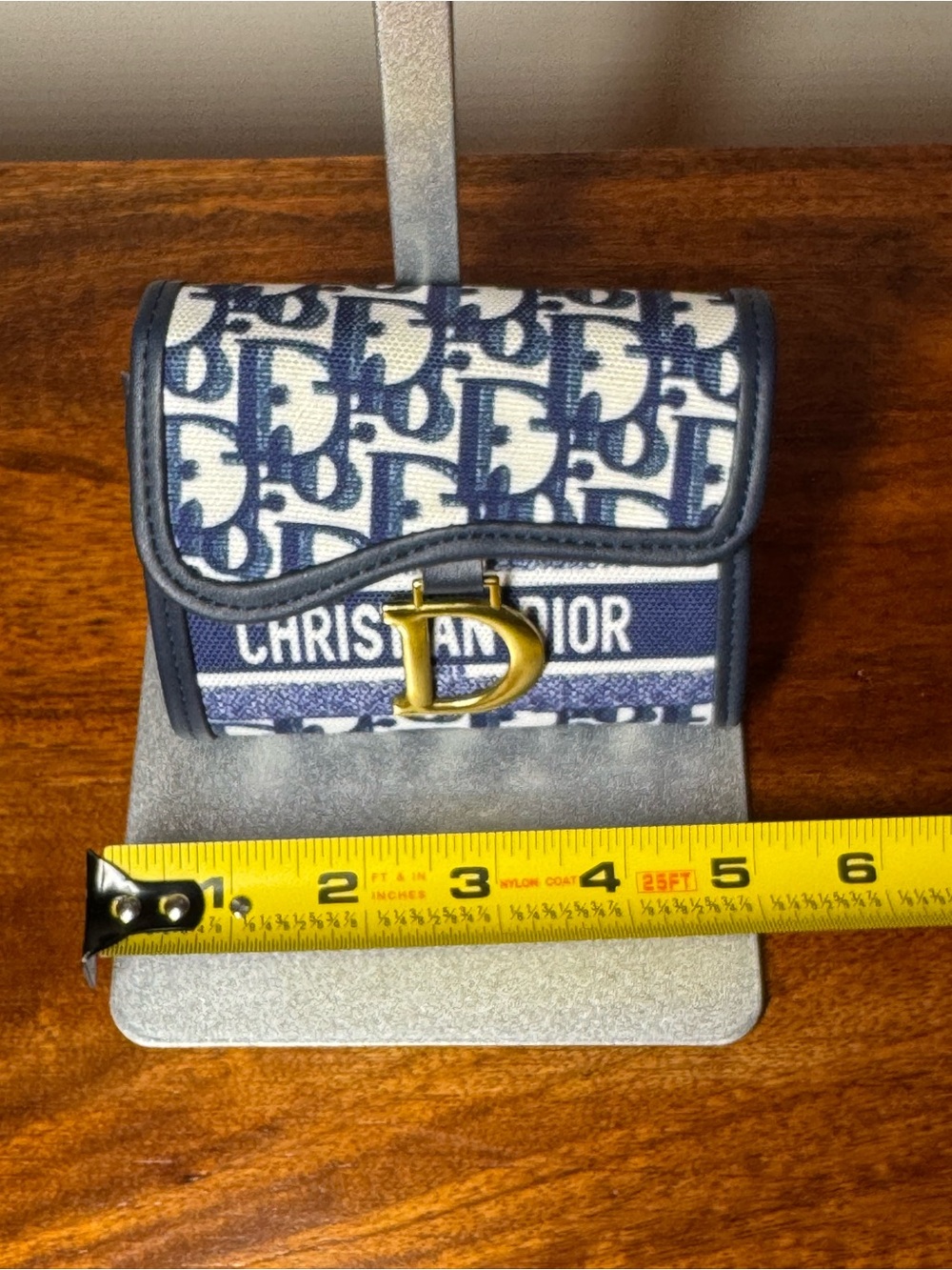 Blue and White Mini Wallet. No Brand.